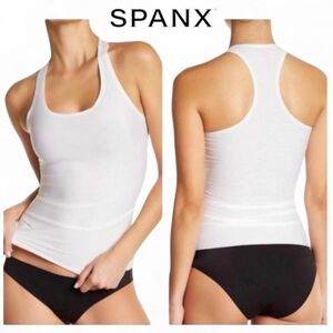 SPANX White Racerback Tank Top - Cami Womens Size Extra Small - White